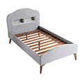 **Technische titel in het Nederlands:** **Moderne eenpersoonsbed met houten latten en geïntegreerde opbergcaravan**