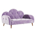 **Modern paars velours bank met retro ontwerp**