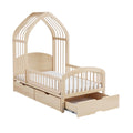 **Technische titel in het Nederlands: **Houten peuterbed met dakconstructie en opberglades**